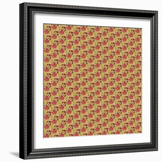 Fall Leaf Pattern-Leslie Wing-Framed Giclee Print