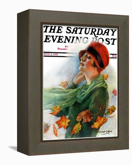 "Fall Leaves," Saturday Evening Post Cover, November 5, 1927-William Haskell Coffin-Framed Premier Image Canvas