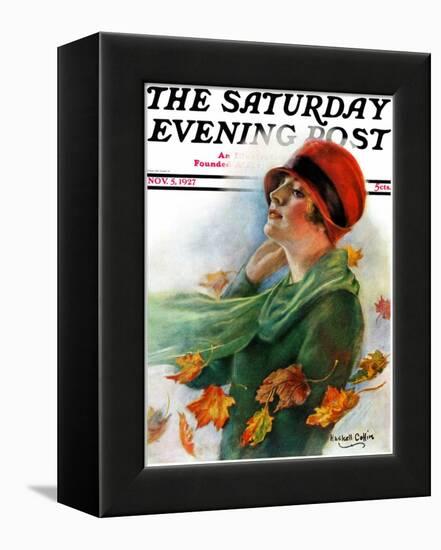 "Fall Leaves," Saturday Evening Post Cover, November 5, 1927-William Haskell Coffin-Framed Premier Image Canvas