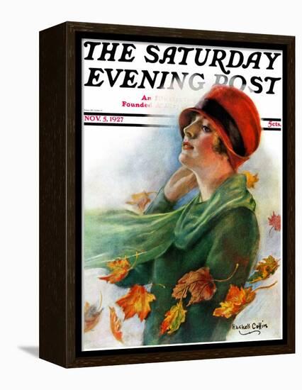 "Fall Leaves," Saturday Evening Post Cover, November 5, 1927-William Haskell Coffin-Framed Premier Image Canvas