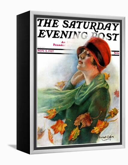 "Fall Leaves," Saturday Evening Post Cover, November 5, 1927-William Haskell Coffin-Framed Premier Image Canvas