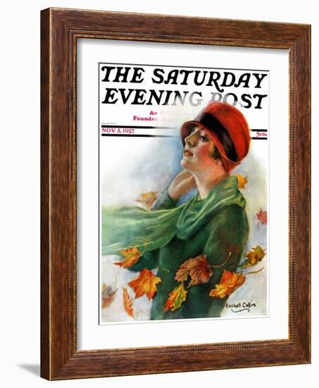 "Fall Leaves," Saturday Evening Post Cover, November 5, 1927-William Haskell Coffin-Framed Giclee Print