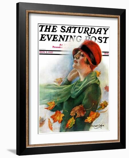 "Fall Leaves," Saturday Evening Post Cover, November 5, 1927-William Haskell Coffin-Framed Giclee Print