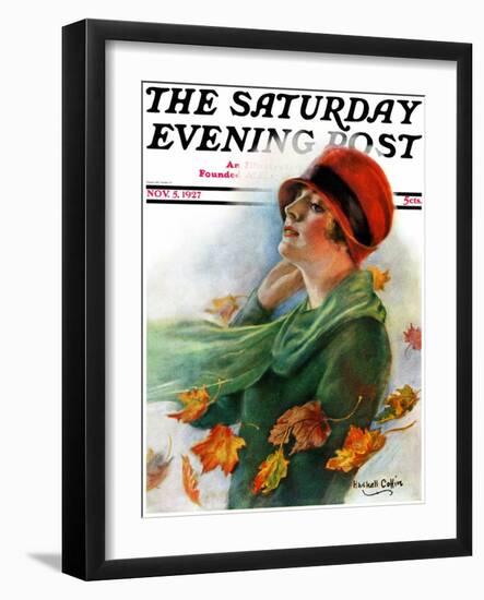 "Fall Leaves," Saturday Evening Post Cover, November 5, 1927-William Haskell Coffin-Framed Giclee Print