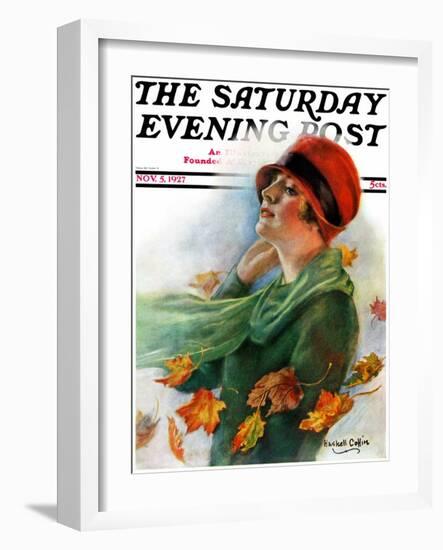 "Fall Leaves," Saturday Evening Post Cover, November 5, 1927-William Haskell Coffin-Framed Giclee Print