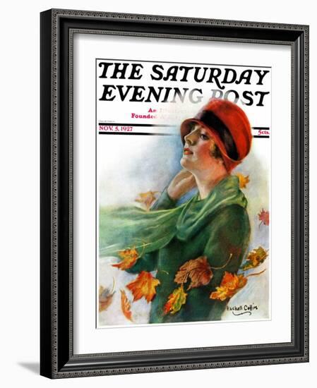 "Fall Leaves," Saturday Evening Post Cover, November 5, 1927-William Haskell Coffin-Framed Giclee Print