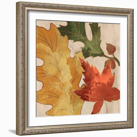Fall Leaves Square 1-Kimberly Allen-Framed Art Print