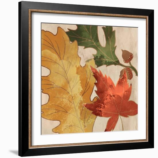 Fall Leaves Square 1-Kimberly Allen-Framed Art Print