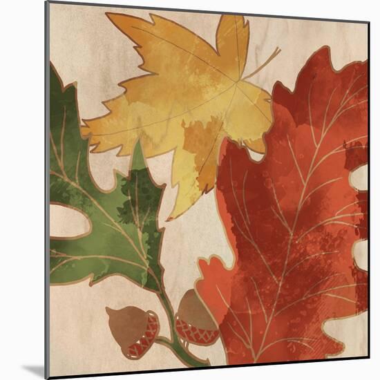 Fall Leaves Square 2-Kimberly Allen-Mounted Art Print