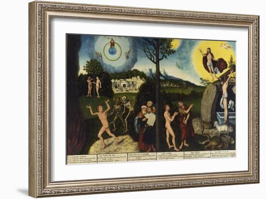 Fall of Man Kind and Salvation, Altarpiece, 1529-Lucas Cranach the Elder-Framed Giclee Print