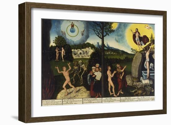 Fall of Man Kind and Salvation, Altarpiece, 1529-Lucas Cranach the Elder-Framed Giclee Print