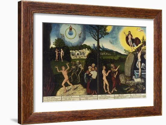 Fall of Man Kind and Salvation, Altarpiece, 1529-Lucas Cranach the Elder-Framed Giclee Print