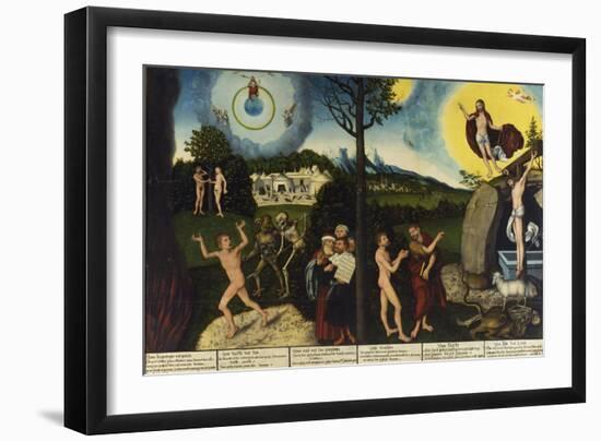 Fall of Man Kind and Salvation, Altarpiece, 1529-Lucas Cranach the Elder-Framed Giclee Print