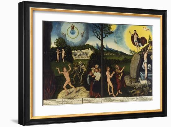 Fall of Man Kind and Salvation, Altarpiece, 1529-Lucas Cranach the Elder-Framed Giclee Print