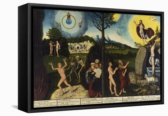 Fall of Man Kind and Salvation, Altarpiece, 1529-Lucas Cranach the Elder-Framed Premier Image Canvas