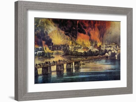 Fall Of Richmond, 1865-Currier & Ives-Framed Giclee Print