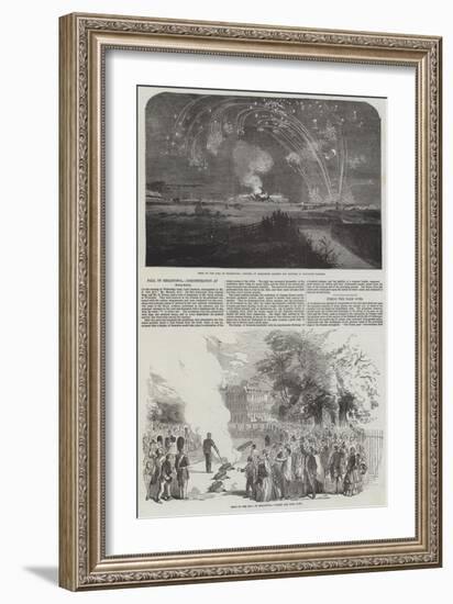 Fall of Sebastopol, Demonstration at Woolwich-null-Framed Giclee Print