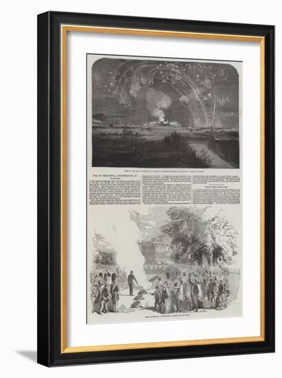 Fall of Sebastopol, Demonstration at Woolwich-null-Framed Giclee Print