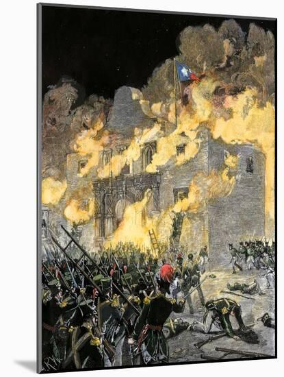 Fall of the Alamo to Santa Anna's Mexican Forces in Texas, 1836-null-Mounted Giclee Print