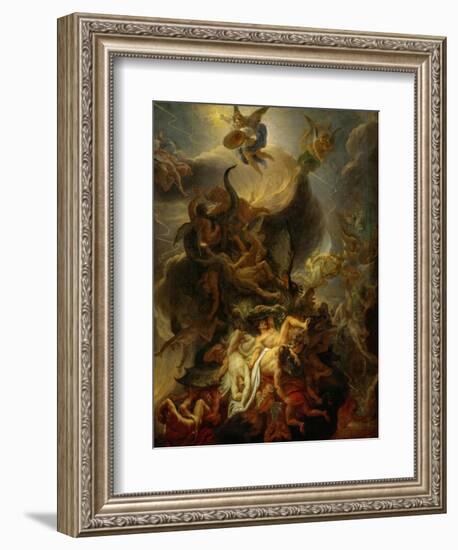 Fall of the Rebel Angels, Project for a Ceiling in the Chateau of Versailles-Charles Le Brun-Framed Giclee Print