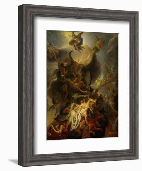 Fall of the Rebel Angels, Project for a Ceiling in the Chateau of Versailles-Charles Le Brun-Framed Giclee Print