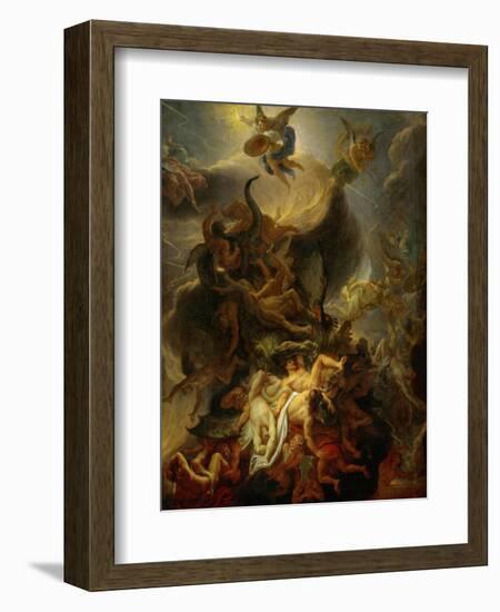 Fall of the Rebel Angels, Project for a Ceiling in the Chateau of Versailles-Charles Le Brun-Framed Giclee Print