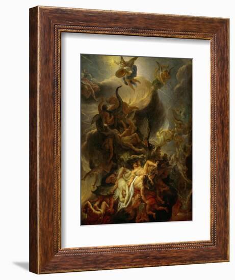 Fall of the Rebel Angels, Project for a Ceiling in the Chateau of Versailles-Charles Le Brun-Framed Giclee Print