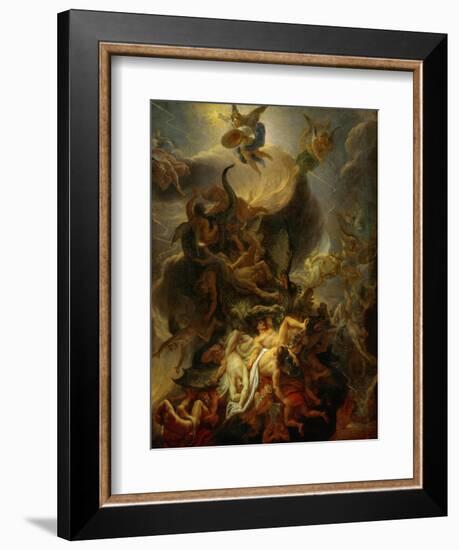 Fall of the Rebel Angels, Project for a Ceiling in the Chateau of Versailles-Charles Le Brun-Framed Giclee Print