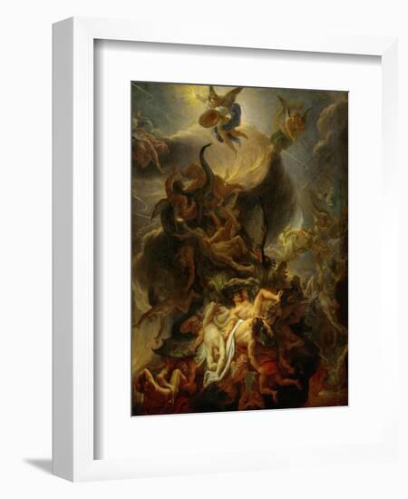 Fall of the Rebel Angels, Project for a Ceiling in the Chateau of Versailles-Charles Le Brun-Framed Giclee Print