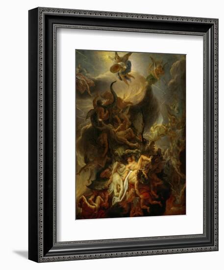 Fall of the Rebel Angels, Project for a Ceiling in the Chateau of Versailles-Charles Le Brun-Framed Giclee Print