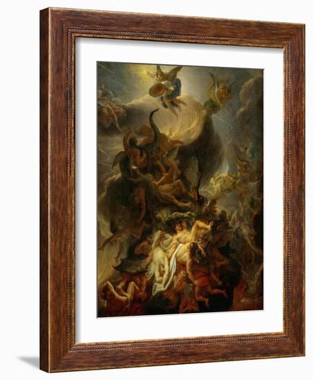 Fall of the Rebel Angels, Project for a Ceiling in the Chateau of Versailles-Charles Le Brun-Framed Giclee Print