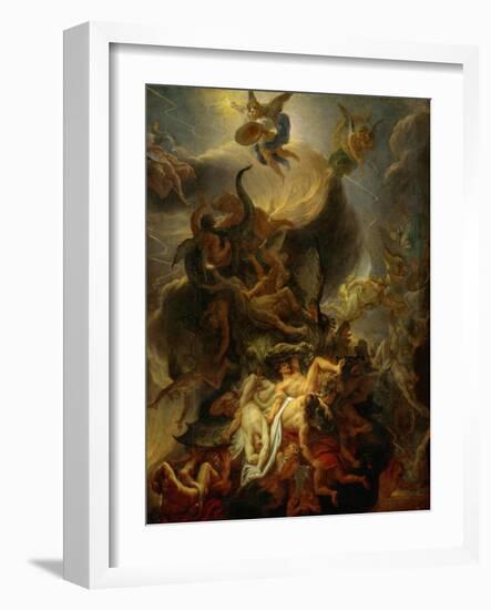 Fall of the Rebel Angels, Project for a Ceiling in the Chateau of Versailles-Charles Le Brun-Framed Giclee Print