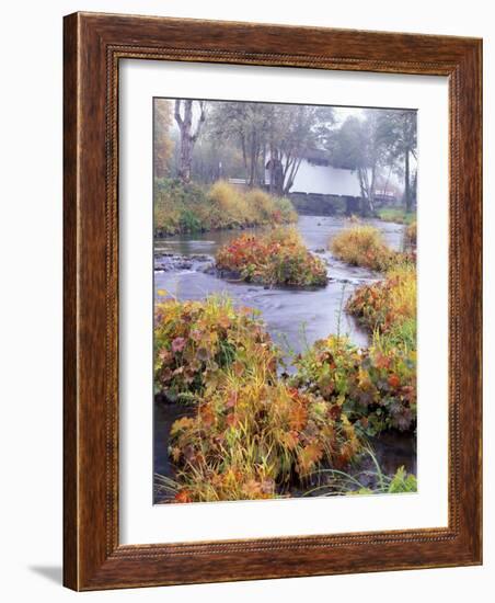 Fall over Harris Covered Bridge in Benton County, Oregon, USA-Janis Miglavs-Framed Photographic Print