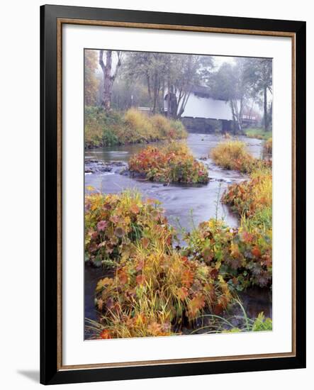 Fall over Harris Covered Bridge in Benton County, Oregon, USA-Janis Miglavs-Framed Photographic Print