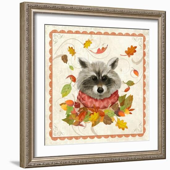 Fall Raccoon-Fiona Stokes-Gilbert-Framed Giclee Print