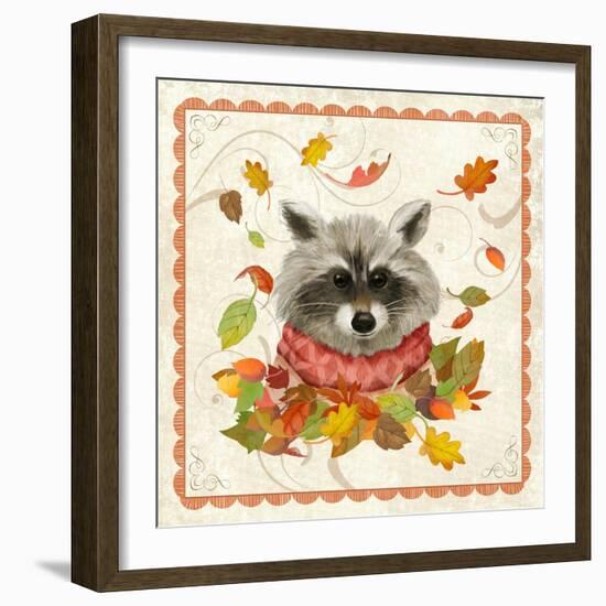 Fall Raccoon-Fiona Stokes-Gilbert-Framed Giclee Print