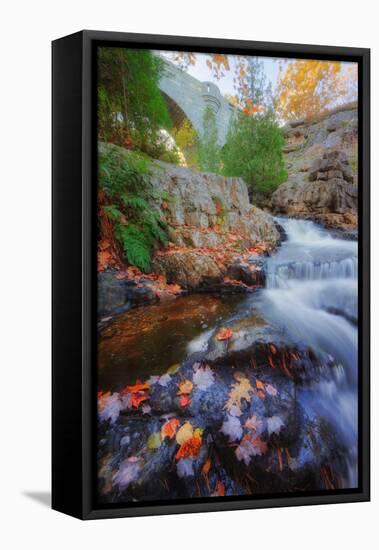 Fall Scene Under a Carriage Bridge-Vincent James-Framed Premier Image Canvas