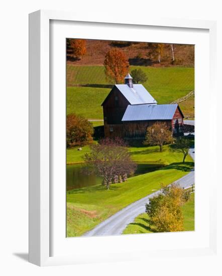 Fall Scenic of Farmland Along Cloudland Road, North of Woodstock, Vermont, USA-Joe Restuccia III-Framed Photographic Print