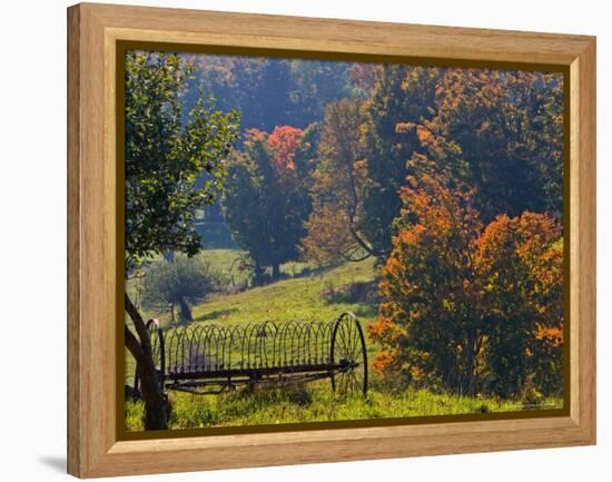 Fall Scenic of Farmland Along Cloudland Road, North of Woodstock, Vermont, USA-Joe Restuccia III-Framed Premier Image Canvas