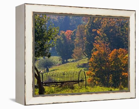 Fall Scenic of Farmland Along Cloudland Road, North of Woodstock, Vermont, USA-Joe Restuccia III-Framed Premier Image Canvas