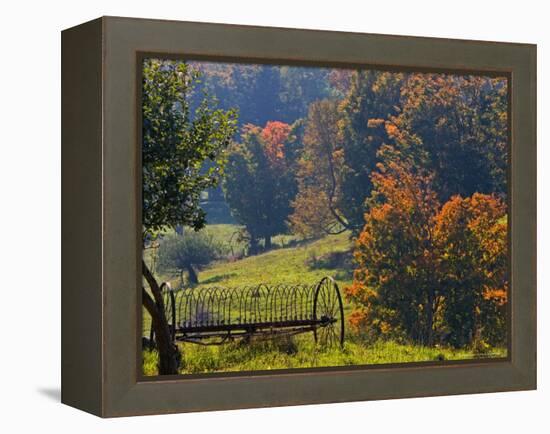 Fall Scenic of Farmland Along Cloudland Road, North of Woodstock, Vermont, USA-Joe Restuccia III-Framed Premier Image Canvas