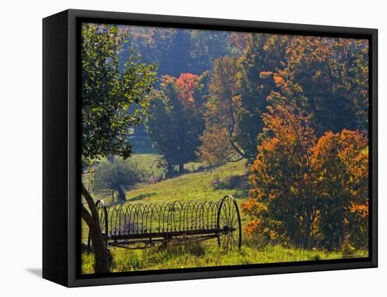 Fall Scenic of Farmland Along Cloudland Road, North of Woodstock, Vermont, USA-Joe Restuccia III-Framed Premier Image Canvas