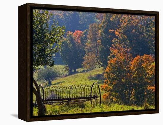 Fall Scenic of Farmland Along Cloudland Road, North of Woodstock, Vermont, USA-Joe Restuccia III-Framed Premier Image Canvas