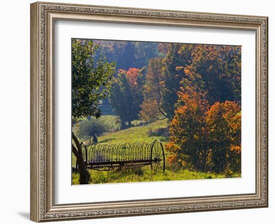 Fall Scenic of Farmland Along Cloudland Road, North of Woodstock, Vermont, USA-Joe Restuccia III-Framed Photographic Print