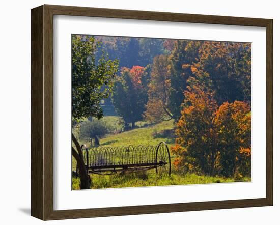 Fall Scenic of Farmland Along Cloudland Road, North of Woodstock, Vermont, USA-Joe Restuccia III-Framed Photographic Print