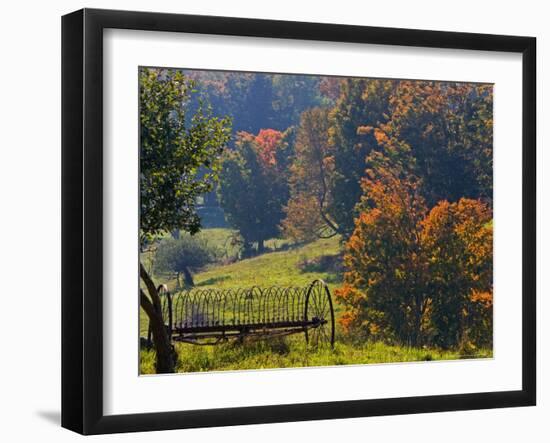 Fall Scenic of Farmland Along Cloudland Road, North of Woodstock, Vermont, USA-Joe Restuccia III-Framed Photographic Print