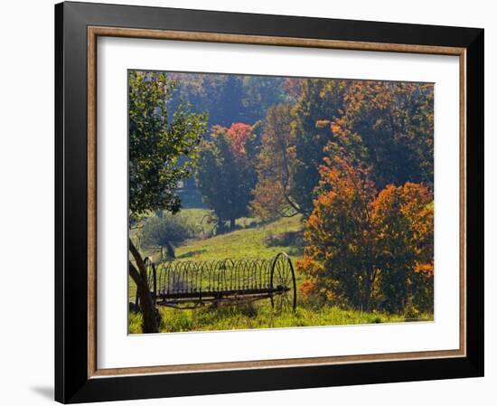 Fall Scenic of Farmland Along Cloudland Road, North of Woodstock, Vermont, USA-Joe Restuccia III-Framed Photographic Print