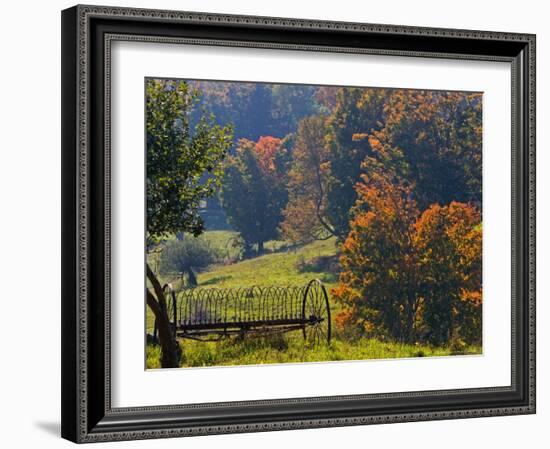 Fall Scenic of Farmland Along Cloudland Road, North of Woodstock, Vermont, USA-Joe Restuccia III-Framed Photographic Print