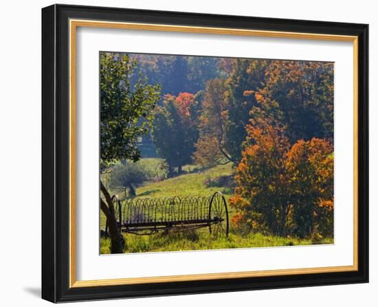 Fall Scenic of Farmland Along Cloudland Road, North of Woodstock, Vermont, USA-Joe Restuccia III-Framed Photographic Print