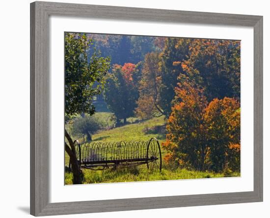 Fall Scenic of Farmland Along Cloudland Road, North of Woodstock, Vermont, USA-Joe Restuccia III-Framed Photographic Print